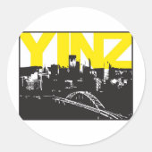 Yinz Pittsburgh Ronde Sticker (Voorkant)