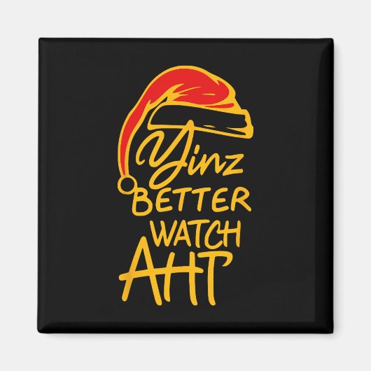 Yinzer Christmas Pittsburgh Santa Yinz Beter horlo Magneet (Voorkant)