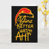 Yinzer Christmas Pittsburgh Santa Yinz Better Watc Kaart (Gele Bloem)