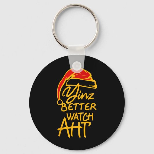 Yinzer Christmas Pittsburgh Santa Yinz Better Watc Sleutelhanger (Voorkant)