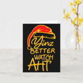 Yinzer Christmas Ttsburgh Santa Yinz Better Watch  Kaart (Gele Bloem)