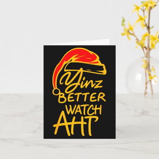 Yinzer Christmas Ttsburgh Santa Yinz Better Watch Kaart (Gele Bloem)