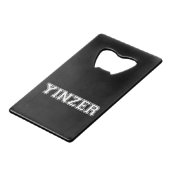 Yinzer Creditkaart Flessenopener (Voorkant Gekanteld)