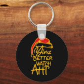 Yinzer Kerstmis Pittsburgh Sinterklaas Yinz Beter Sleutelhanger (Voorkant)