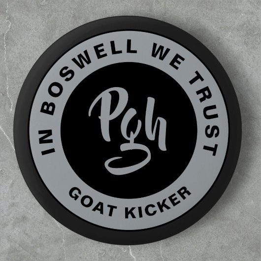 Yinzer Sluiting Custom Black Burgh  PGH Ronde Button 5,7 Cm