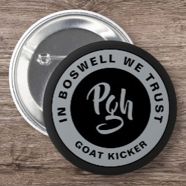 Yinzer Sluiting Custom Black Burgh  PGH Ronde Button 5,7 Cm