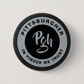 Yinzer Sluiting Custom bovenkleding Burgh PGH Ronde Button 5,7 Cm (Voorkant)