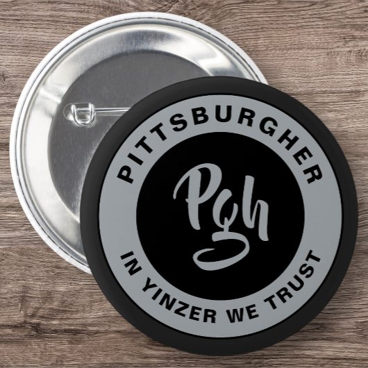 Yinzer Sluiting Custom bovenkleding Burgh PGH Ronde Button 5,7 Cm