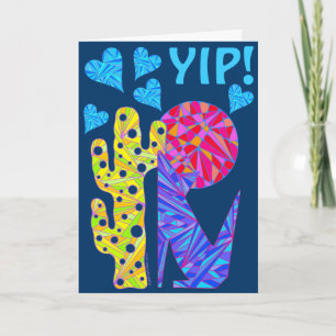 YIP! Kleurrijke Coyote Wolf Art Be My Valentijn Ka Feestdagen Kaart