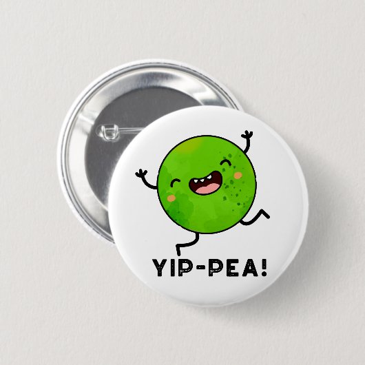Yip-pea Happy Pea Pun Ronde Button 5,7 Cm (Voorkant /achterkant)