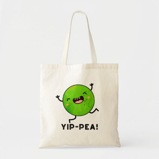 Yip-pea Happy Pea Pun Tote Bag (Voorkant)