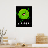Yip-pea Happy Pun Dark BG Poster (Keuken)