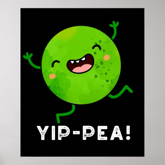Yip-pea Happy Pun Dark BG Poster (Voorkant)