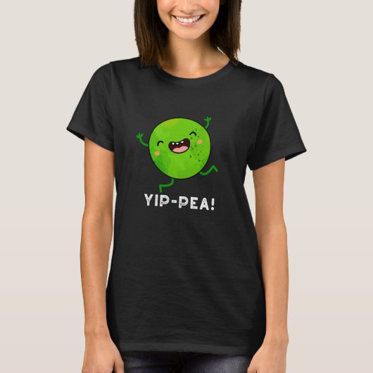 Yip-pea Happy Pun Dark BG T-shirt (Voorkant)