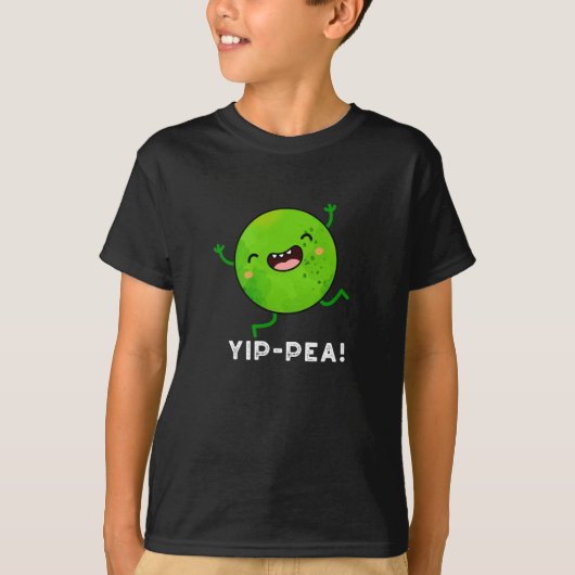 Yip-pea Happy Pun Dark BG T-shirt (Voorkant)