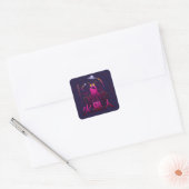 Yip Yip Martiaanse Ruimte Avontuur Vierkante Sticker (Envelop)