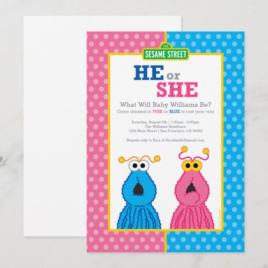 Yip-Yips Gender onthulling Kaart (Voorkant / Achterkant)