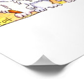 Yippee!! Cute Cartoon Rabbits! Poster afdrukken (Hoek)