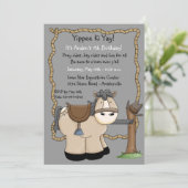 Yippee Ki Yay Birthday Party Invitation Kaart (Staand voorkant)