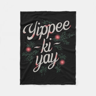 Yippee Ki-yay Funny Christmas Fleece Deken