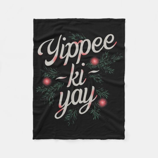 Yippee Ki-yay Funny Christmas  Fleece Deken (Voorkant)