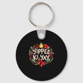 Yippee-ki-yay Funny Christmas Party Long Sleeve Sleutelhanger (Voorkant)