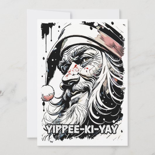 Yippee Ki Yay Funny Christmas Quote Pop Cultuur Feestdagenkaart (Voorkant)