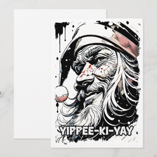 Yippee Ki Yay Funny Christmas Quote Pop Cultuur Feestdagenkaart (Voorkant / Achterkant)