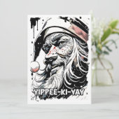 Yippee Ki Yay Funny Christmas Quote Pop Cultuur Feestdagenkaart (Staand voorkant)
