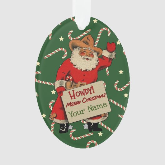 Yippee Ki-Yay Kerstcowboy Santa 202X Ornament (voorkant)