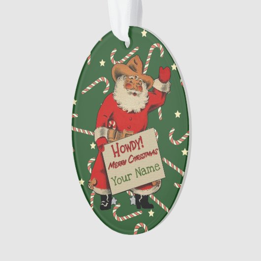 Yippee Ki-Yay Kerstcowboy Santa 202X Ornament (voorkant)