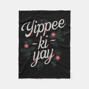 Yippee Ki-yay Leuke Kerstmis Fleece Deken