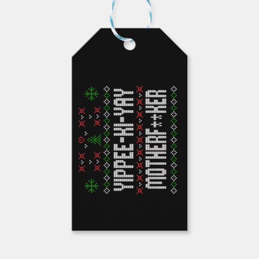 Yippee Ki Yay Ugly KerstSweater Cadeaulabel (Voorkant)