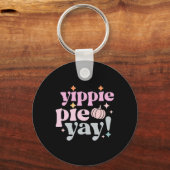 Yippee Yippie Pie Yay Retro 70s Grappige Herfst Th Sleutelhanger (Voorkant)