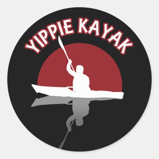 Yippie Kayak Ronde Sticker (Voorkant)