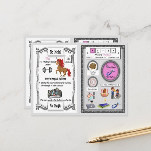 Yitzy - Ytterbium Horn Unicorn Game Kaart (Voorkant / Achterkant in situ)