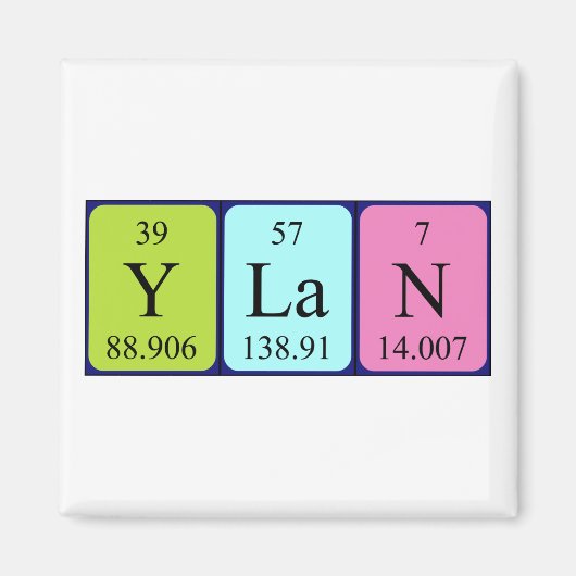 Ylan periodieke lijstnaam magnet (Voorkant)