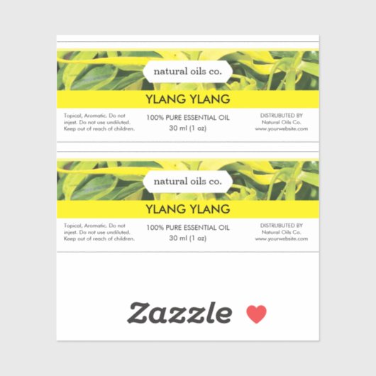 Ylang Ylang Essentiële Oliën Geurstof Flesetiket Sticker (Vel)