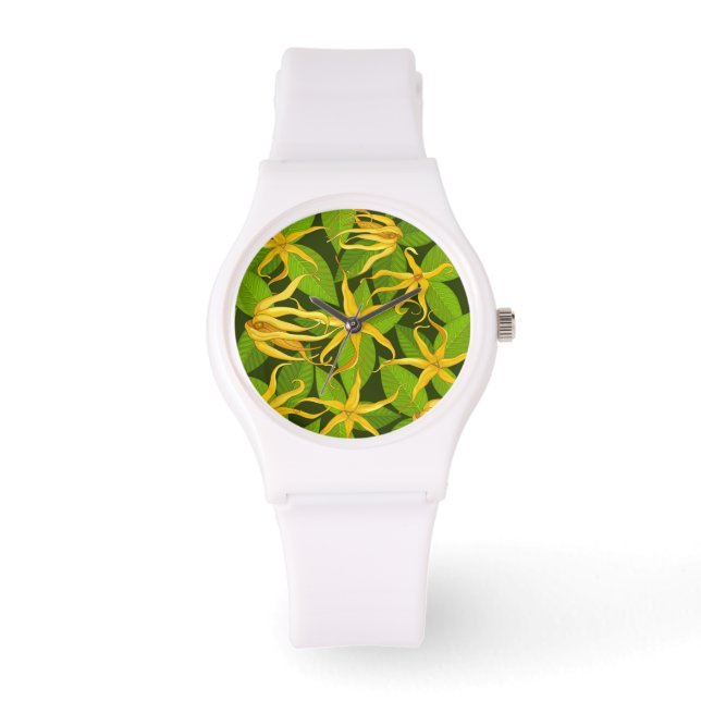 Ylang Ylang Exotic Scented Flowers Horloge (Voorkant)