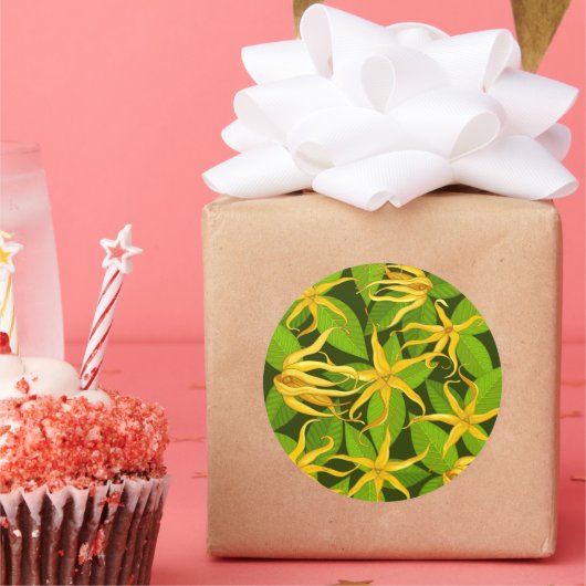 Ylang Ylang Exotic Scented Flowers Ronde Sticker (Feest)