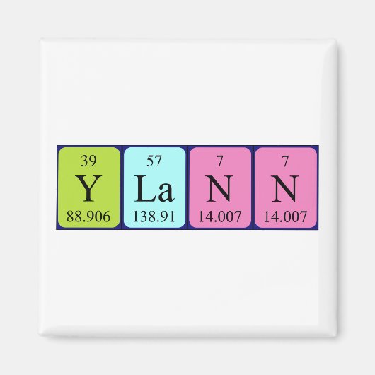 Ylann periodiek table name magnet (Voorkant)
