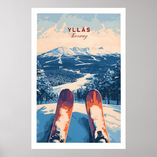 Ylläs Noorwegen Ski Kunst 1 Poster (Voorkant)