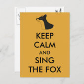 Ylvis Funny Keep Calm en Sing the Fox Briefkaart (Voorkant / Achterkant)