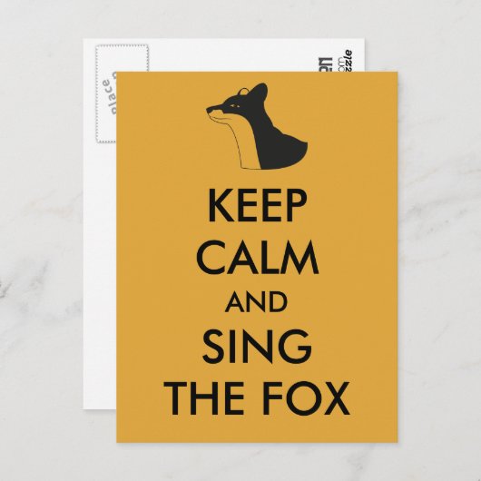 Ylvis Funny Keep Calm en Sing the Fox Briefkaart (Voorkant / Achterkant)