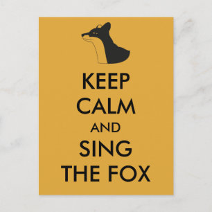 Ylvis Funny Keep Calm en Sing the Fox Briefkaart