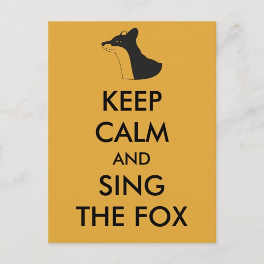 Ylvis Funny Keep Calm en Sing the Fox Briefkaart (Voorkant)