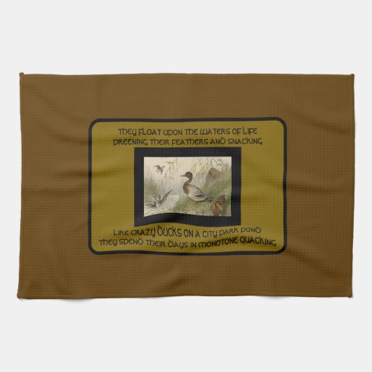 YNOTME Monotone Quacking3 Theedoek (Horizontaal)