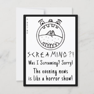 YNOTME SCHREEUWEND HOOFD NIEUWS BRIEFKAART