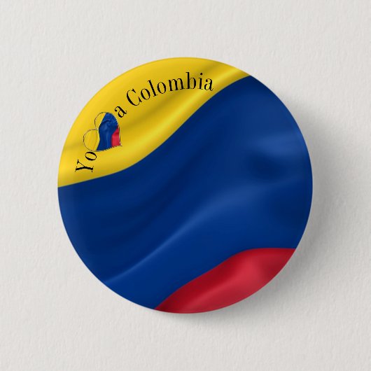 Yo Amo A Colombia Flag Button (Voorkant)