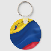 Yo Amo A Colombia Vlag Sleutelhanger (Voorkant)